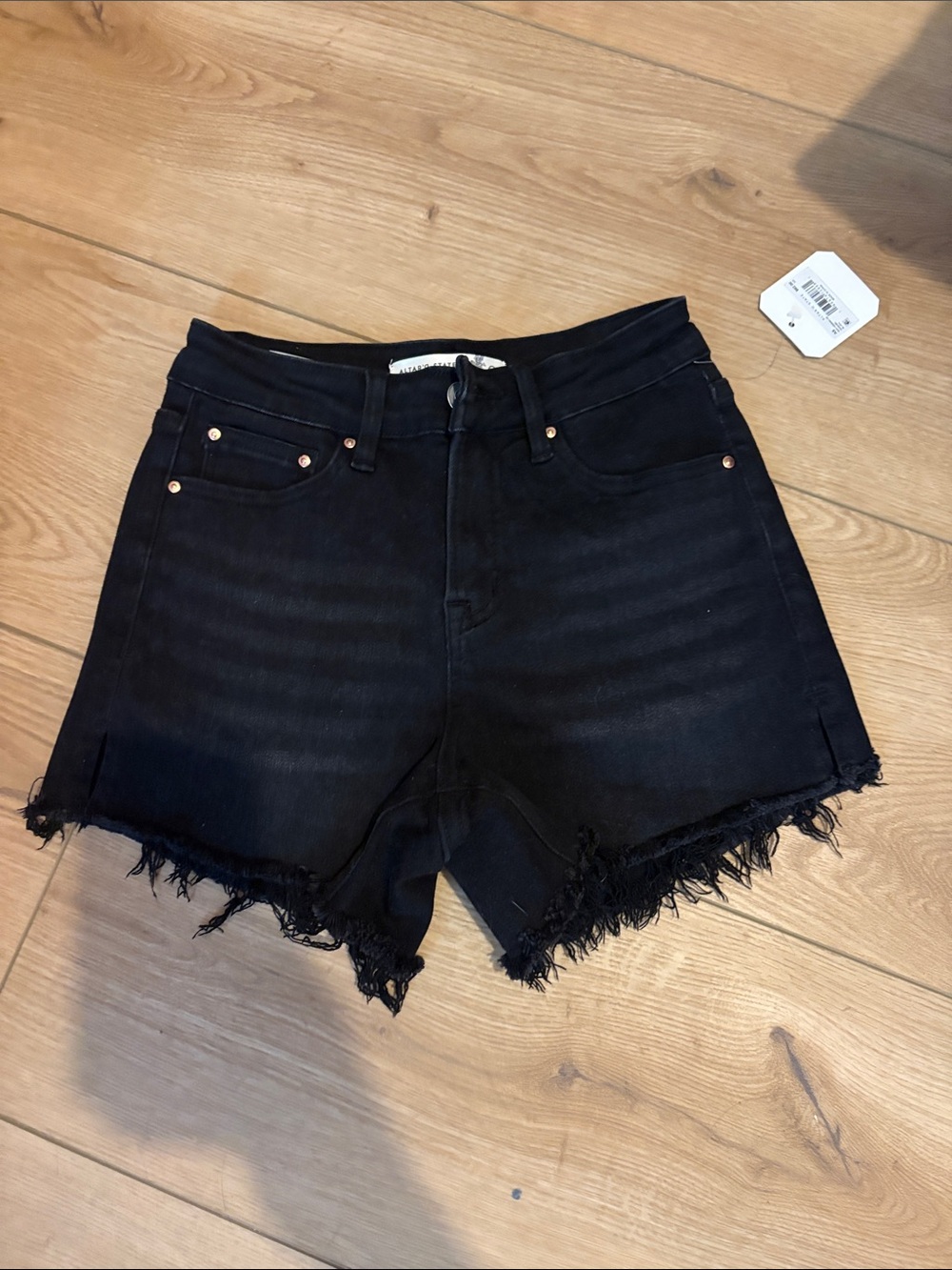 Altar'd State Black Frayed Hem Denim Shorts size XS NWT